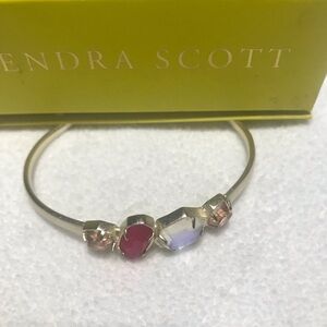 Kendra Scott Gold Bracelet with Red and Opalescent Stones